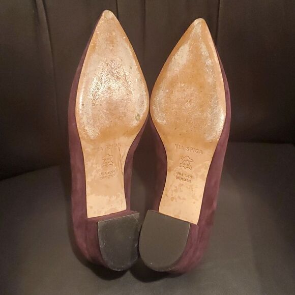 VIA SPIGA Eggplant Suede Heels - Size 8.5 - Picture 5 of 7